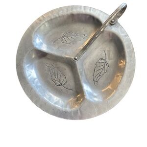 Vintage Forged Aluminum INTAGLIO Design EMPC Divided Serving Tray